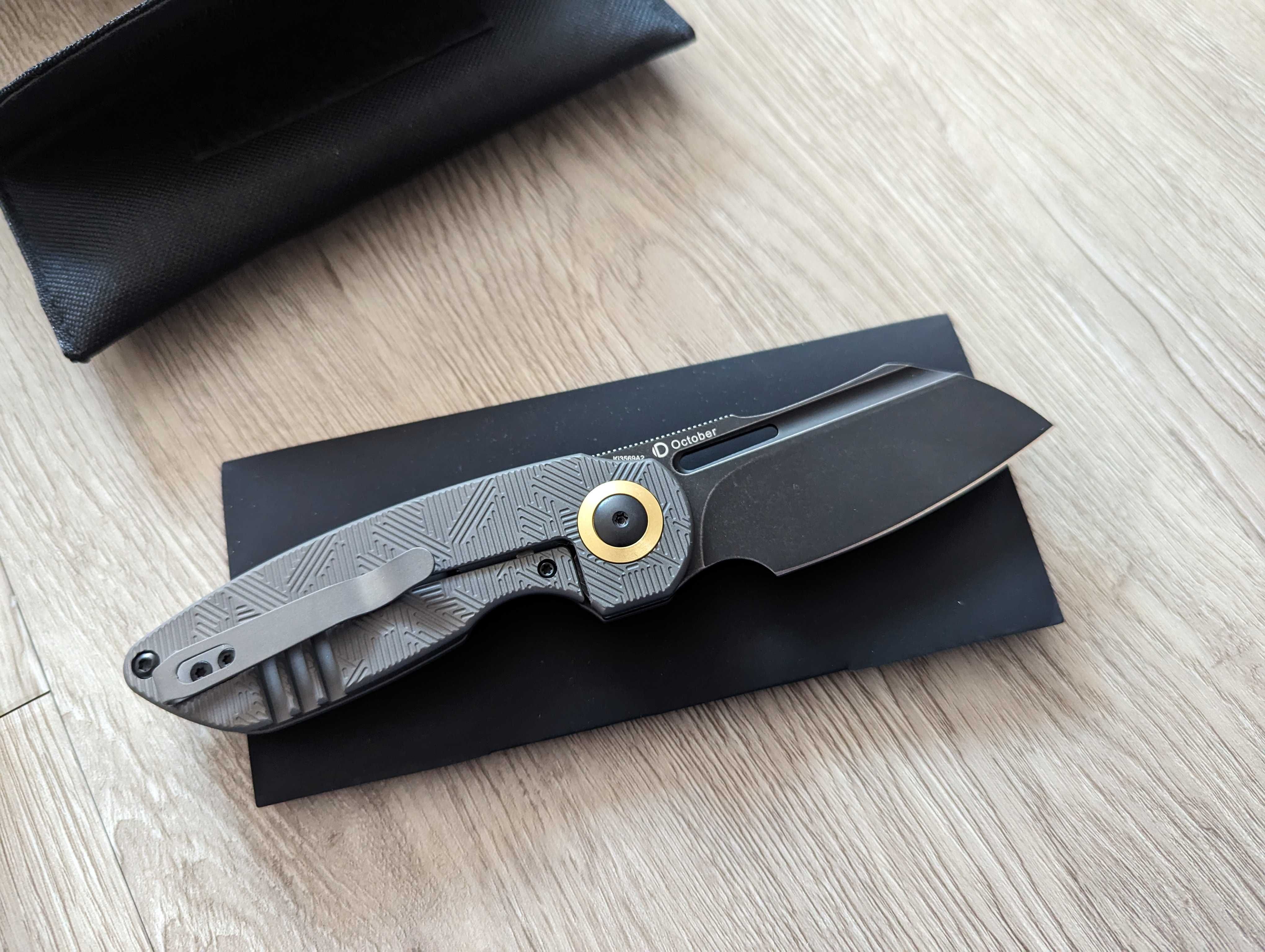 Складний ніж Kizer October Titanium Black CPM 20CV сталь Оригінал