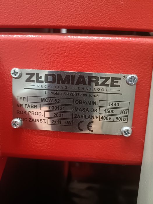 Shredder/Młyn/wielowałowy do kabli/tworzyw sztucznych,separator,młynek