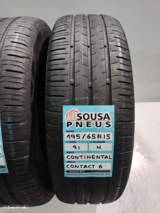 2 pneus semi novos 195-65r15 continental - oferta dos portes