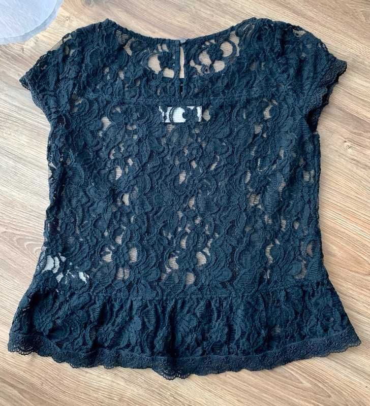 Abercrombie & Fitch A&F / bluzka top koronka koronkowy  baskinka 36 S