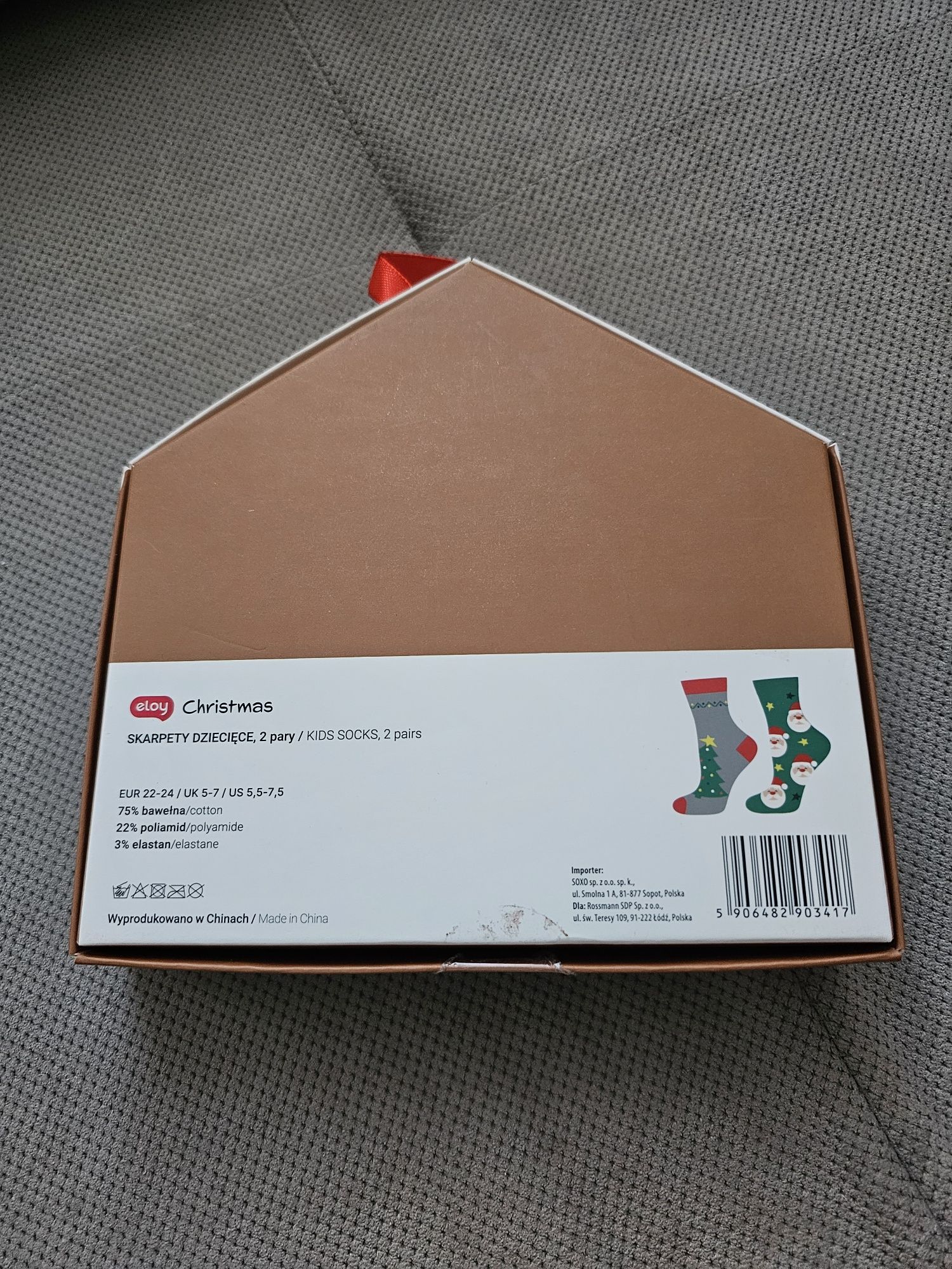 ELOY Christmas Skarpetki dziecięce, Choinka i Mikołaj, r. 35-38 2 szt.