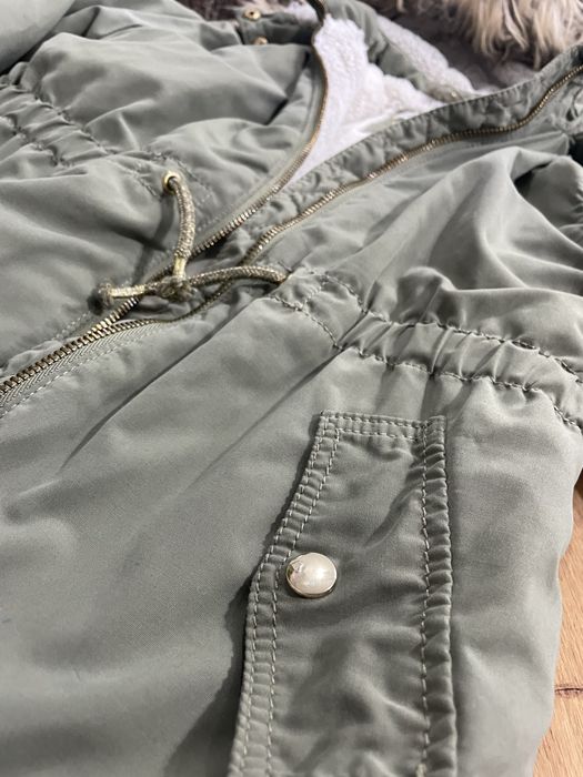 Kurtka parka ocieplana H&M khaki 122