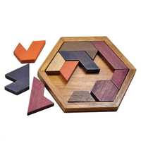 Drewniane Puzzle Logiczne KOLOROWE Super Pomysł Na PREZENT