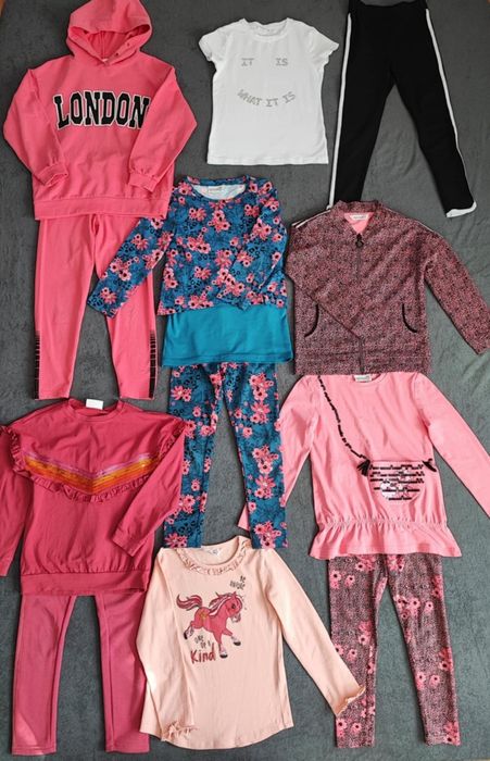 Zestaw ubrań dla dziewczynki + kurtka + akcesoria roz.116