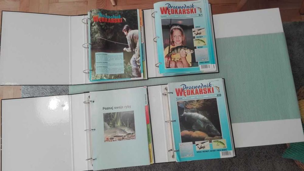 Przewodnik Wędkarski + 4 Segregatory Kolekcja 80 zeszytów Stan idealny