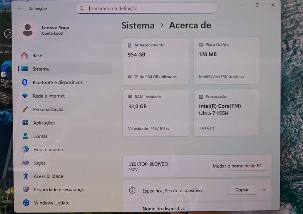 Portátil Lenovo Yoga Slim 7 14IMH9 - 14 polegadas