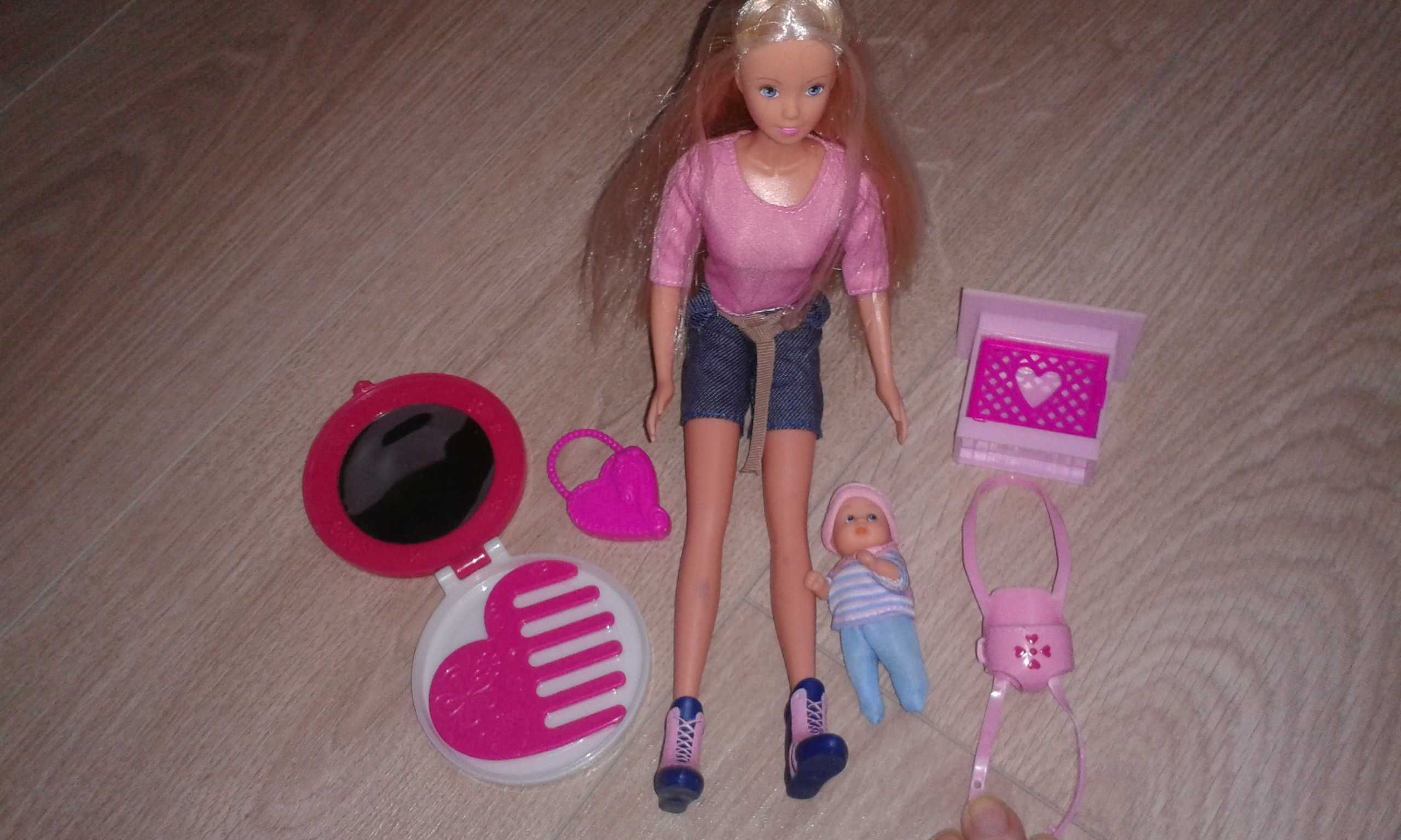 Komplet Lalka Barbie bobas nosidełko akcesoria jak Nowa