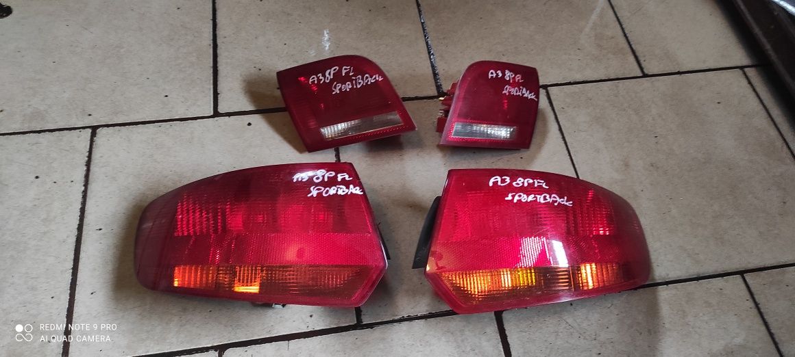 Lampa wew. z maski Tył  Audi A3  8  P FL Sportback cena za 1 szt