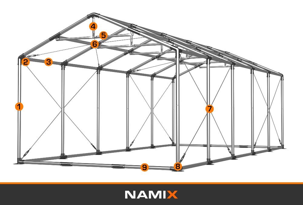 Namiot PRESTIGE 8x10-3m hala przemysłowa magazynowy CAŁOROCZNY PVC 560