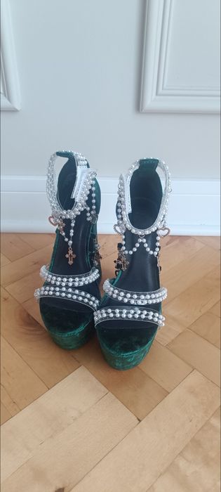Szpilki Obcasy Holy Revelation Platform Heels - Emerald