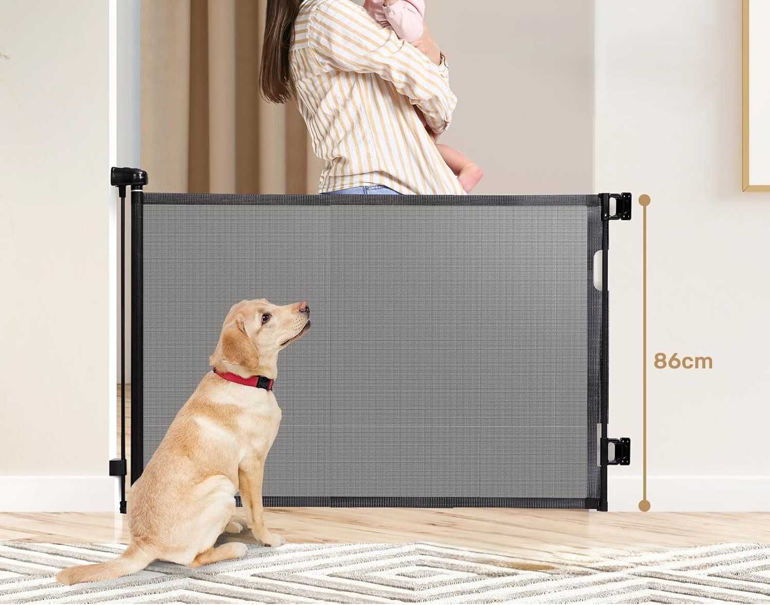 Bramka zabezpieczająca HollyHOME AutoLock 180 cm czarna