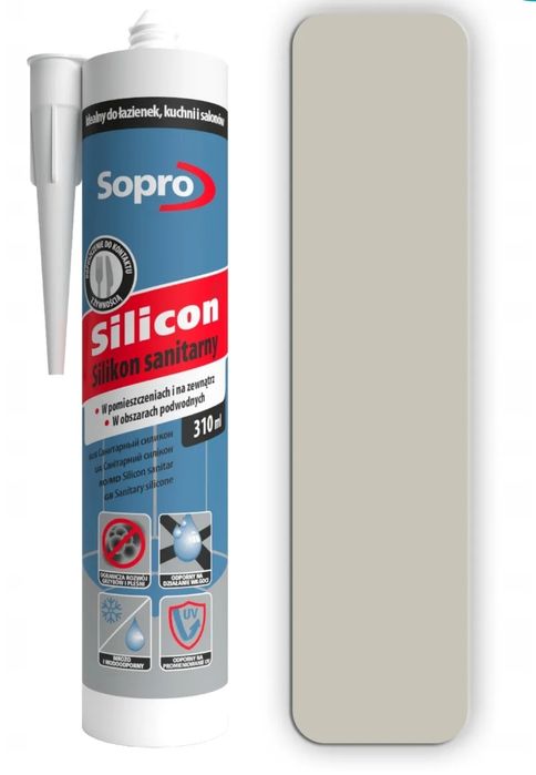 Fuga DF10 + silikon Sopro Naturalny Szary
