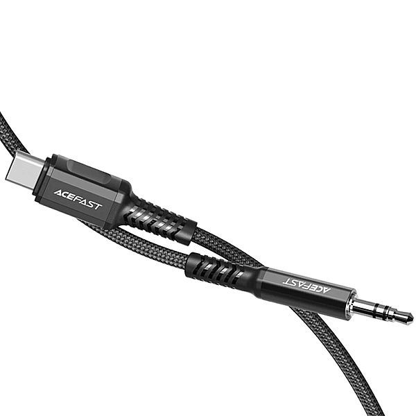 Acefast kabel audio Usb Typ C - 3,5mm mini jack (męski) 1,2m, Aux czar