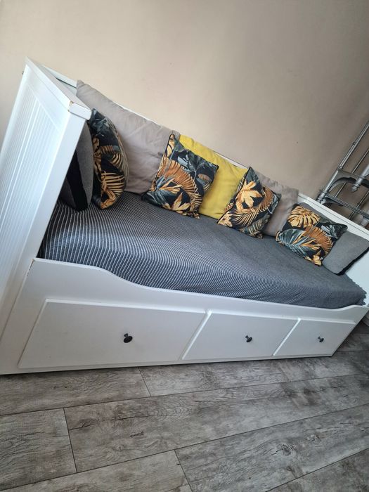 Łóżko IKEA Hemnes rozkładane 3 szuflady 80x200 / 160x200 + materace