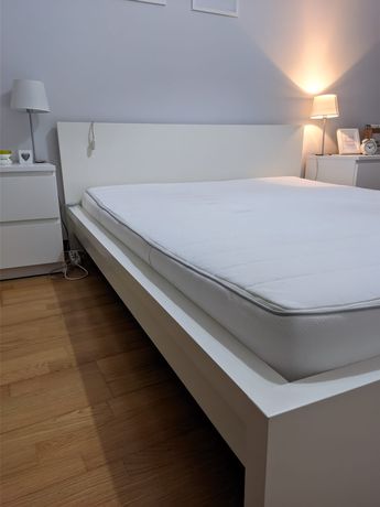 Cama Malm IKEA + estrado + colchão - 160x200