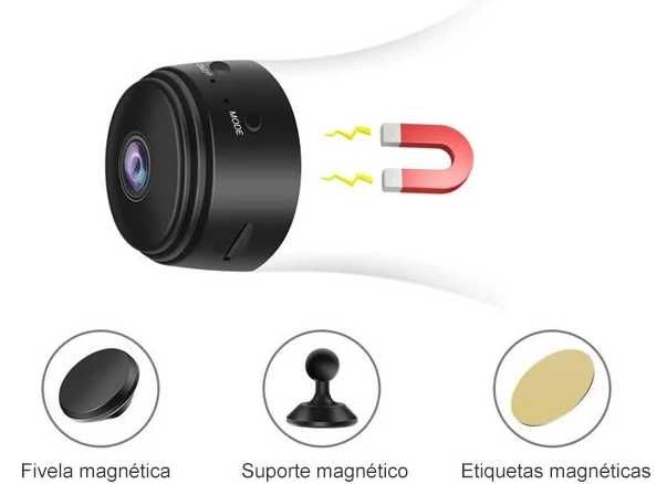 Mini Câmara WiFi Sem Fios Câmera Vigilância Noturna Movimento App NOVO