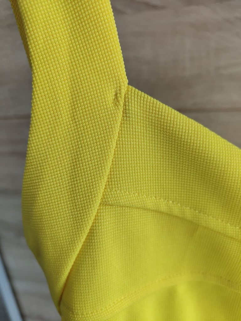 Sukienka mini żółta, odkryte plecy, rozmiar S