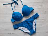 Купальник Victoria's secret оригинал бандо пушап пайетки с брошкой S M