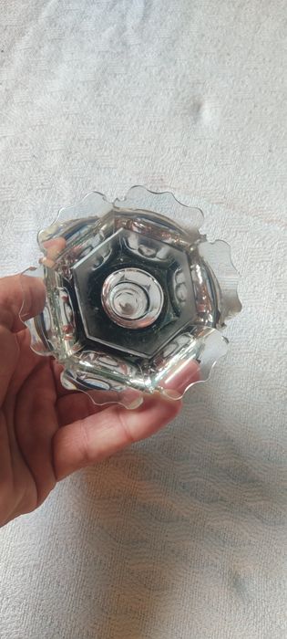 Tinteiro antigo Cristal, 12 cm altura