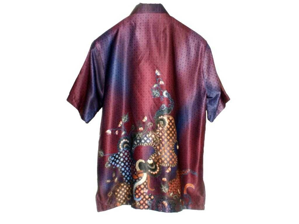 Wibowo Azja orient Batik koszula męska we wzór unikat M