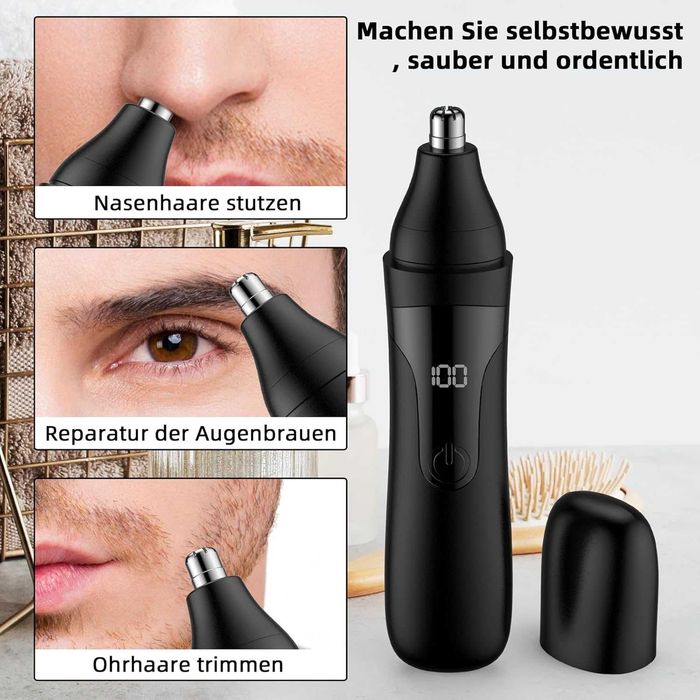 trymer do nosa i uszu z podwójnymi ostrzami łatwy do czyszczenia