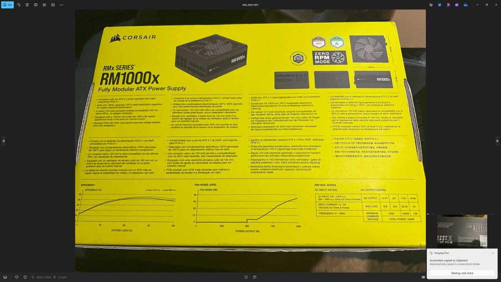 Corsair RMx Series RM1000x Atx 3.1