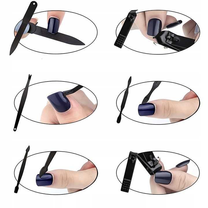 Zestaw Do Manicure Paznokci Pedicure Akcesoria Przybornik Pilnik Cążki