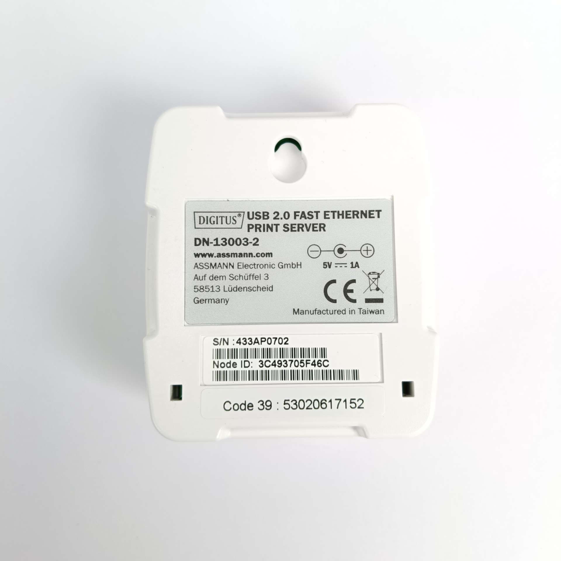 Serwer wydruku/Print server 1xUSB 2.0, 1xRJ45 Fast Ethernet 10/100Mbps
