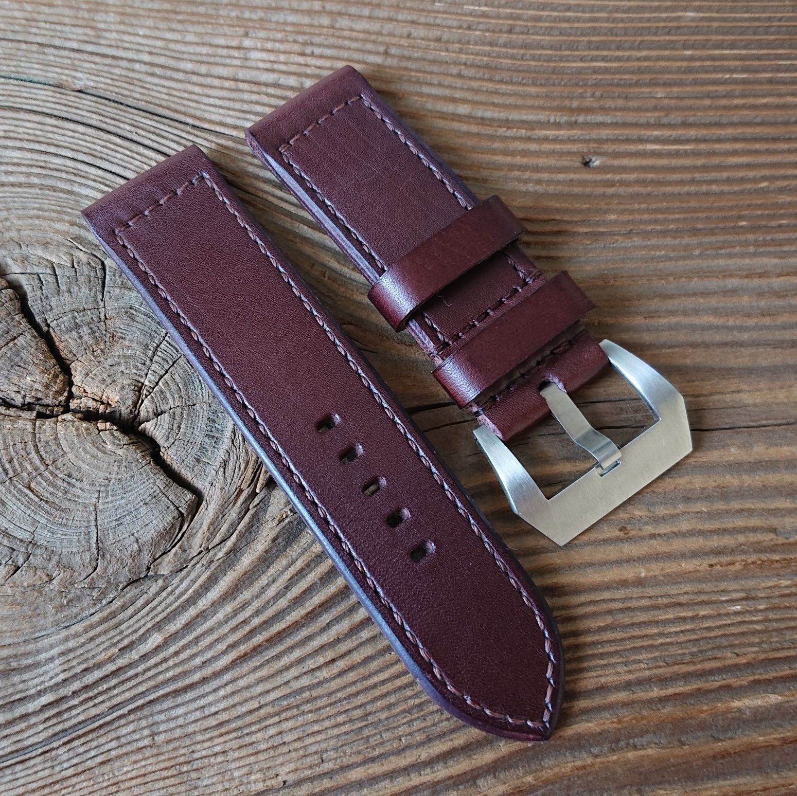 Pasek do zegarka Panerai 24mm handmade skóra naturalna ręcznie robiony