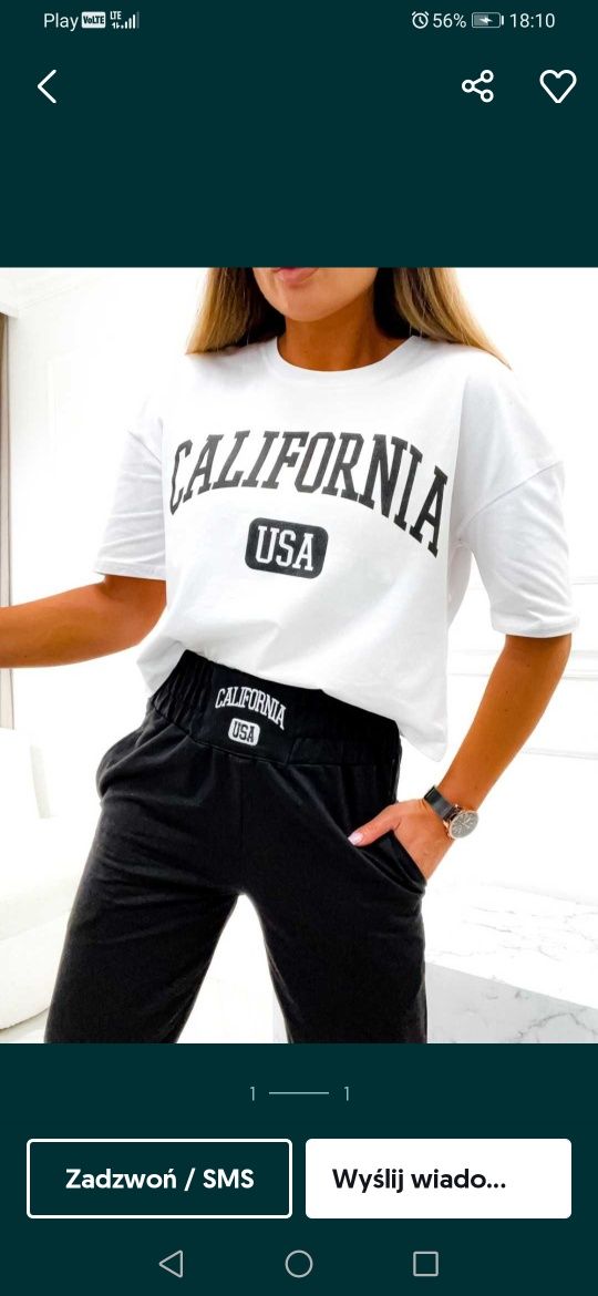 Dres biało czarny CALIFORNIA