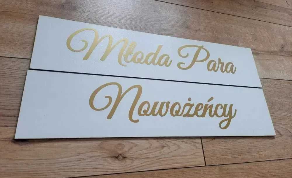 Tablice rejestracyjne Młoda Para nowożeńcy złoty napis ślub