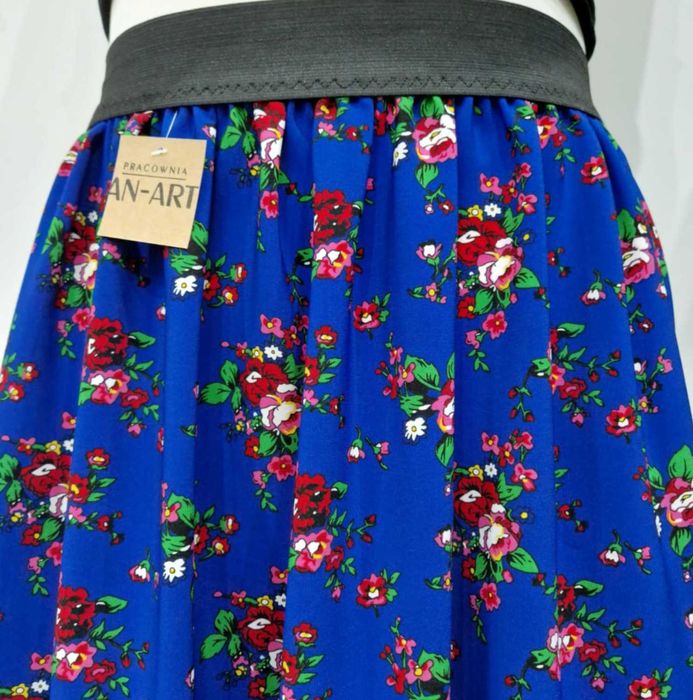 Spódnica ludowa szafirowa z ozdobnym dołem 3XL(46)