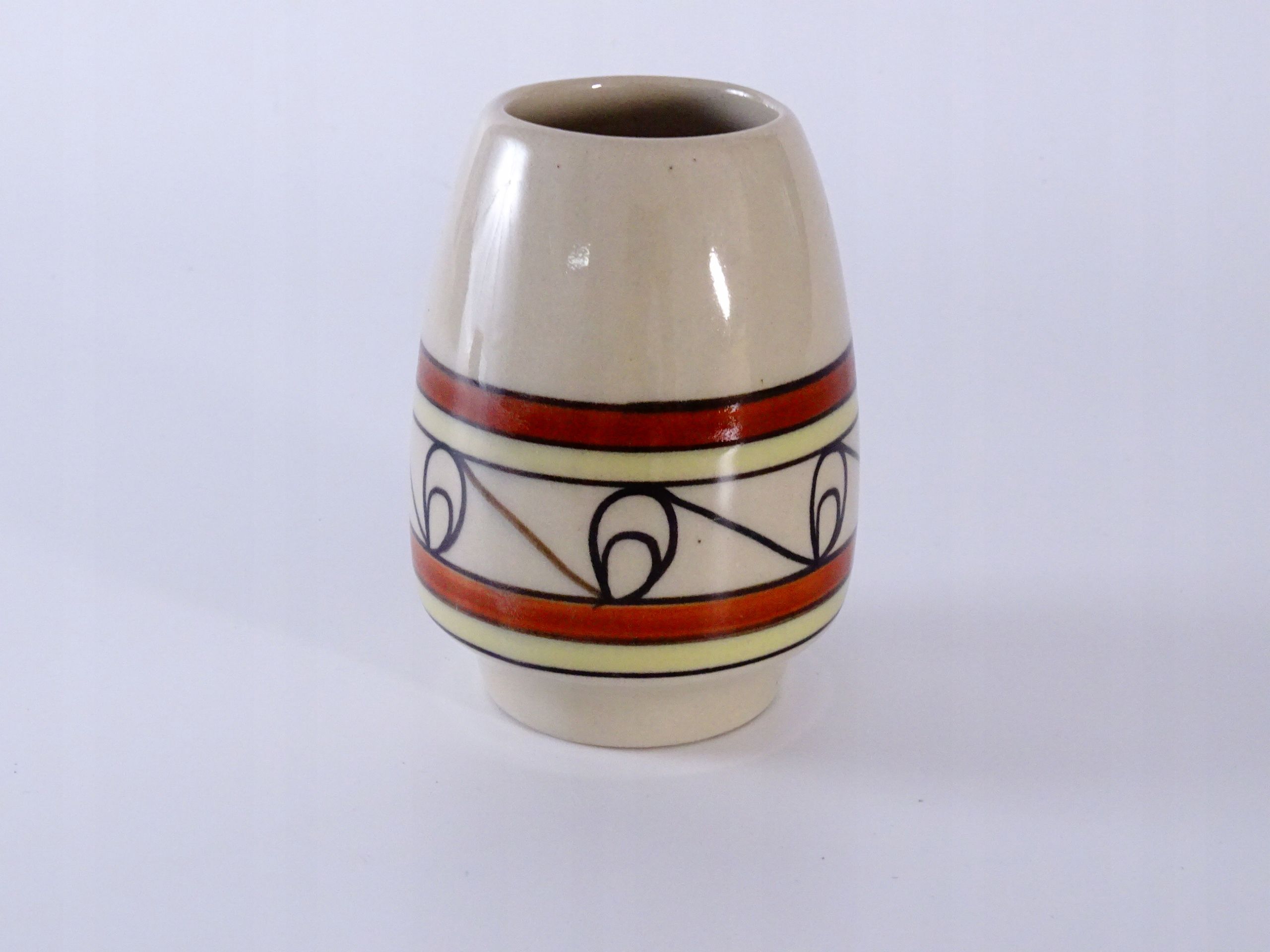 vintage ceramiczny malowany wazonik wazon