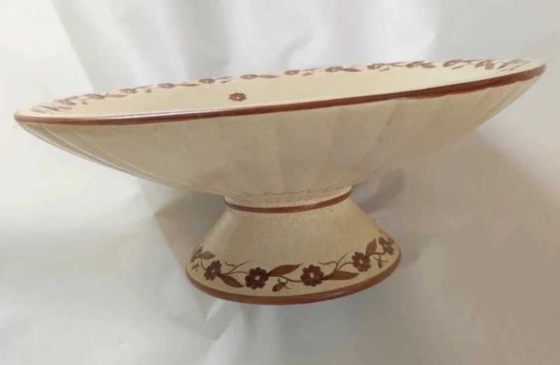 Fruteira de Cerâmica com Motivo Floral Vintage