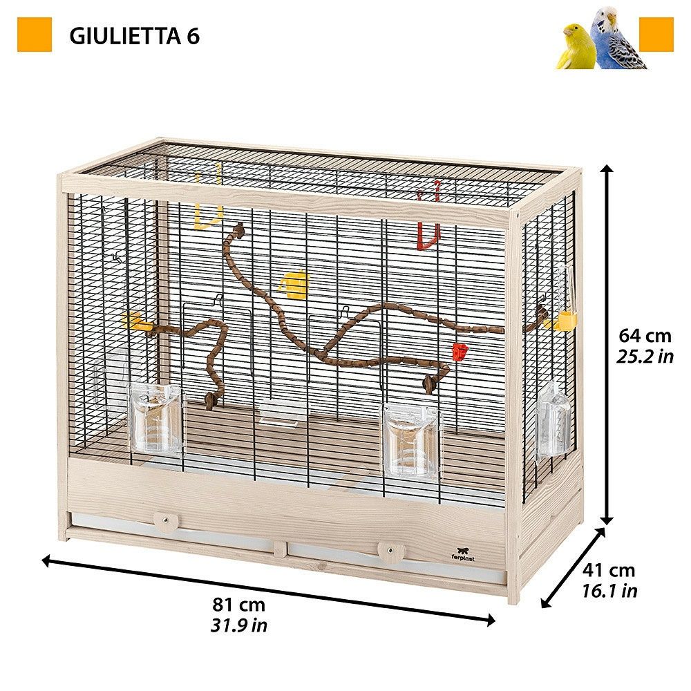 Клітка для птахів Gіulietta 4, 5, 6 Ferplast Дерев'яна клітка для птах