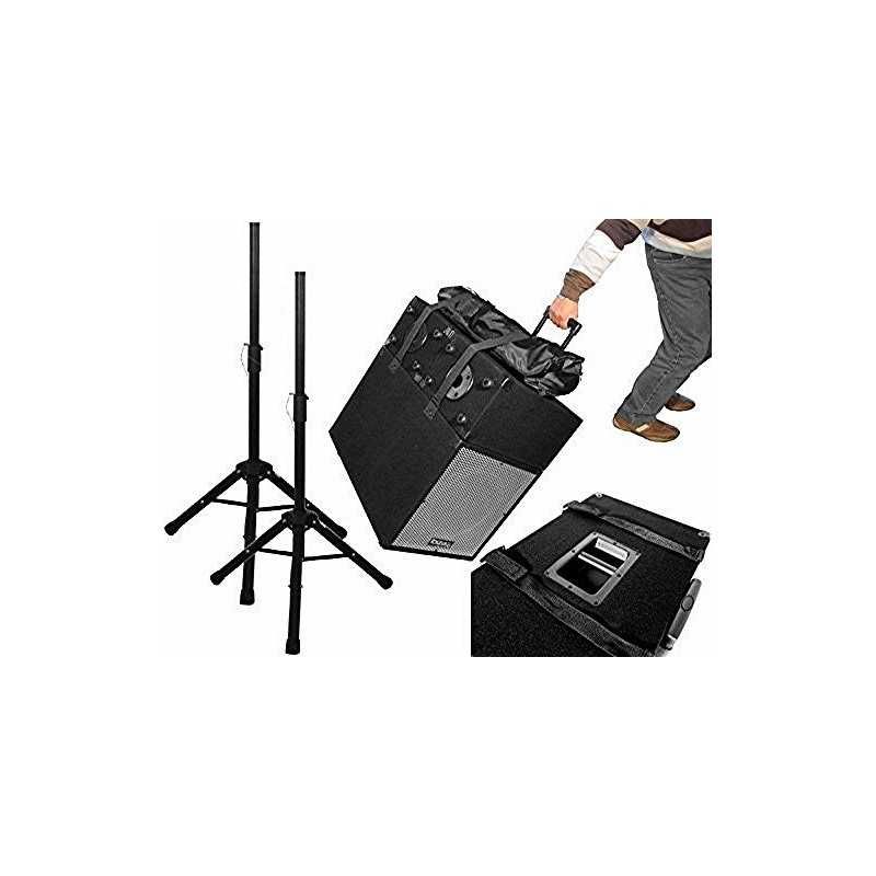 Subwoofer de 800 W + 2 colunas de 300 W + Mesa de mistura BEHRINGER