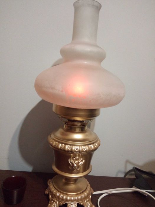 Lampa naftowa piękna imitacja lata 50 XX w