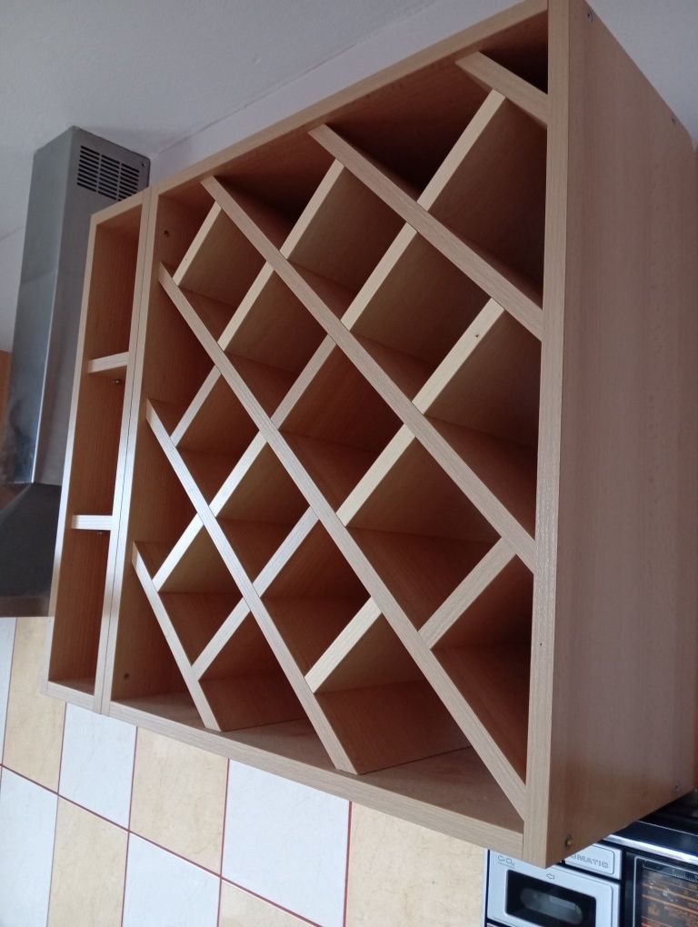 Półka szafka na wino butelki organizer wisząca buk