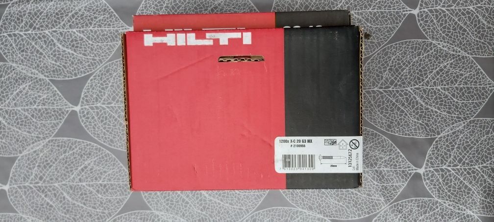 1200 sztuk + gaz Gwoździe HILTI X-C 20 G3 MX do osadzaka 20mm