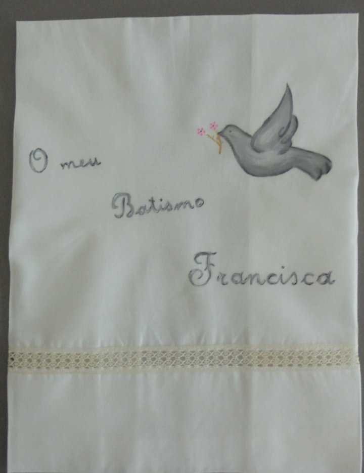 Conjuntos de batismo (caixas, velas, conchas e toalhas) personalizados