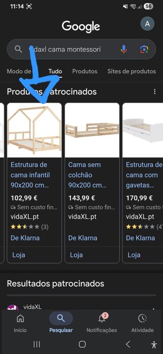 Cama montessori criança