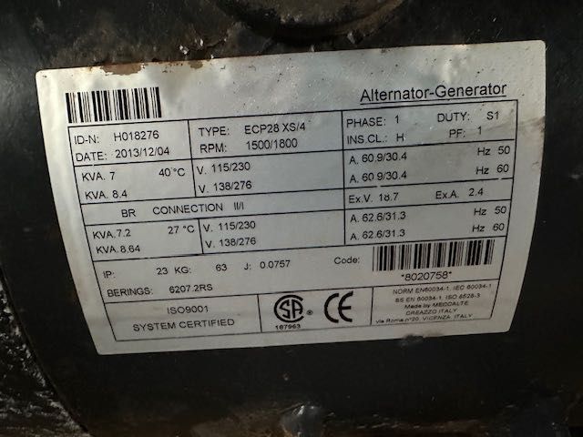 generator do agregatu 7.2 kva jcb