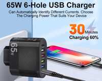 Carregador Adaptador de Parede para USB Quick Charge 65W (NOVO)