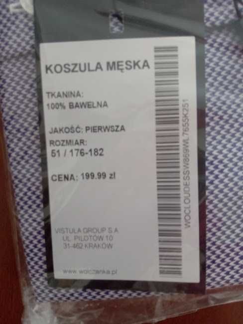 Koszula męska, długi rękaw, roz. 51