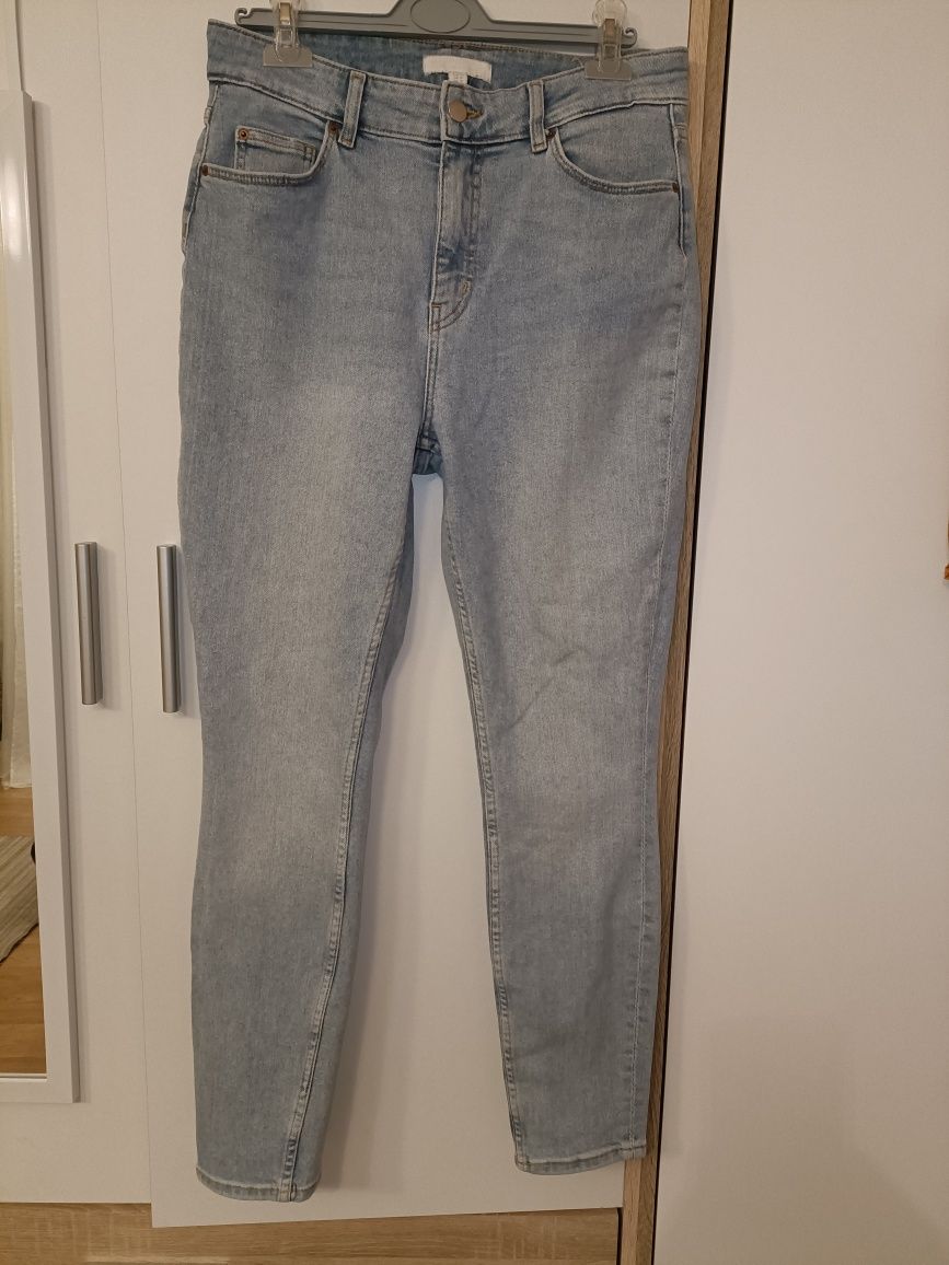 Spodnie jeansowe wysoki stan h&m 42