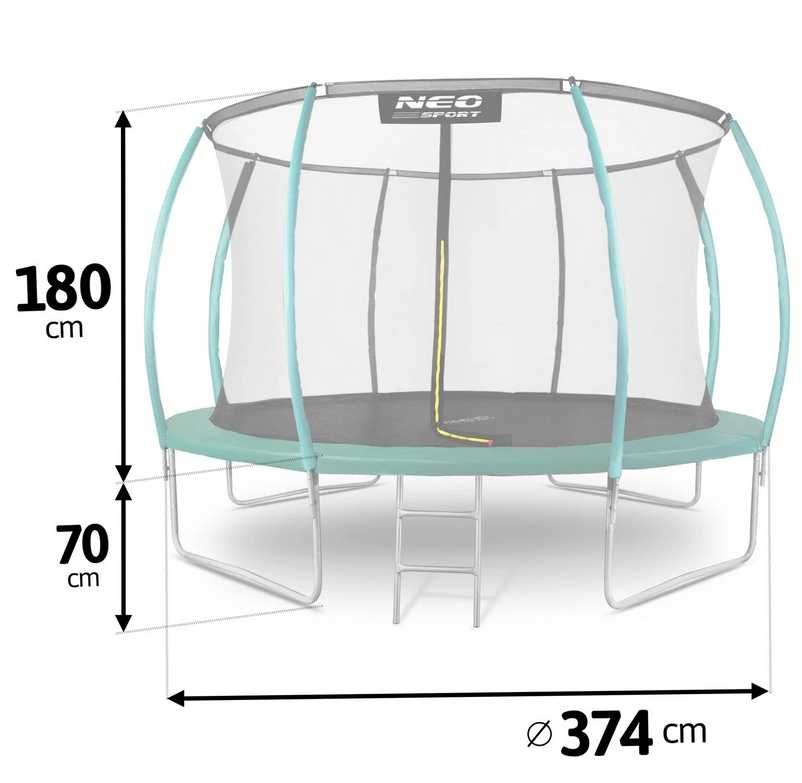Садовий батут 374 см з внутрішньою сіткою Neo-Sport