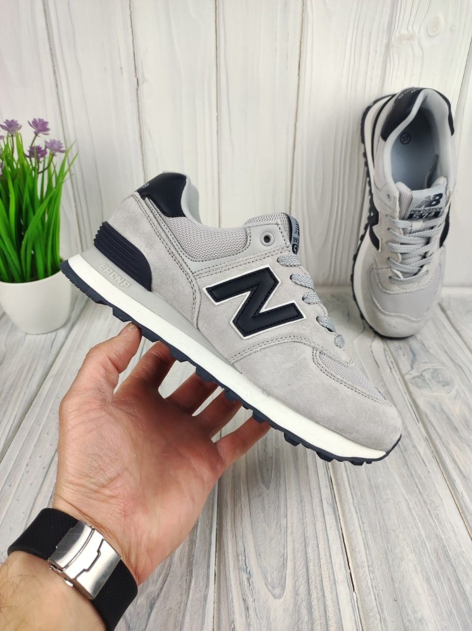 New Balance 574 Gray Navy