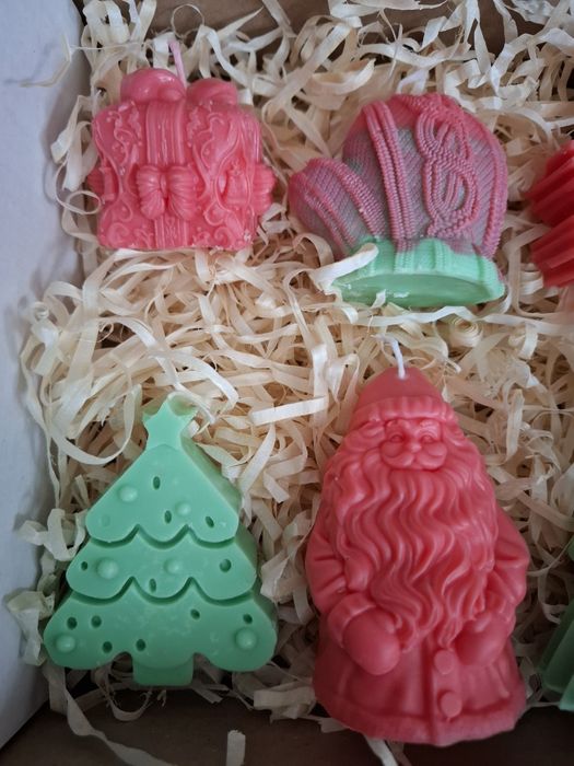 Box prezent świąteczny pakiet ręcznie robionych świec sojowych pudełko