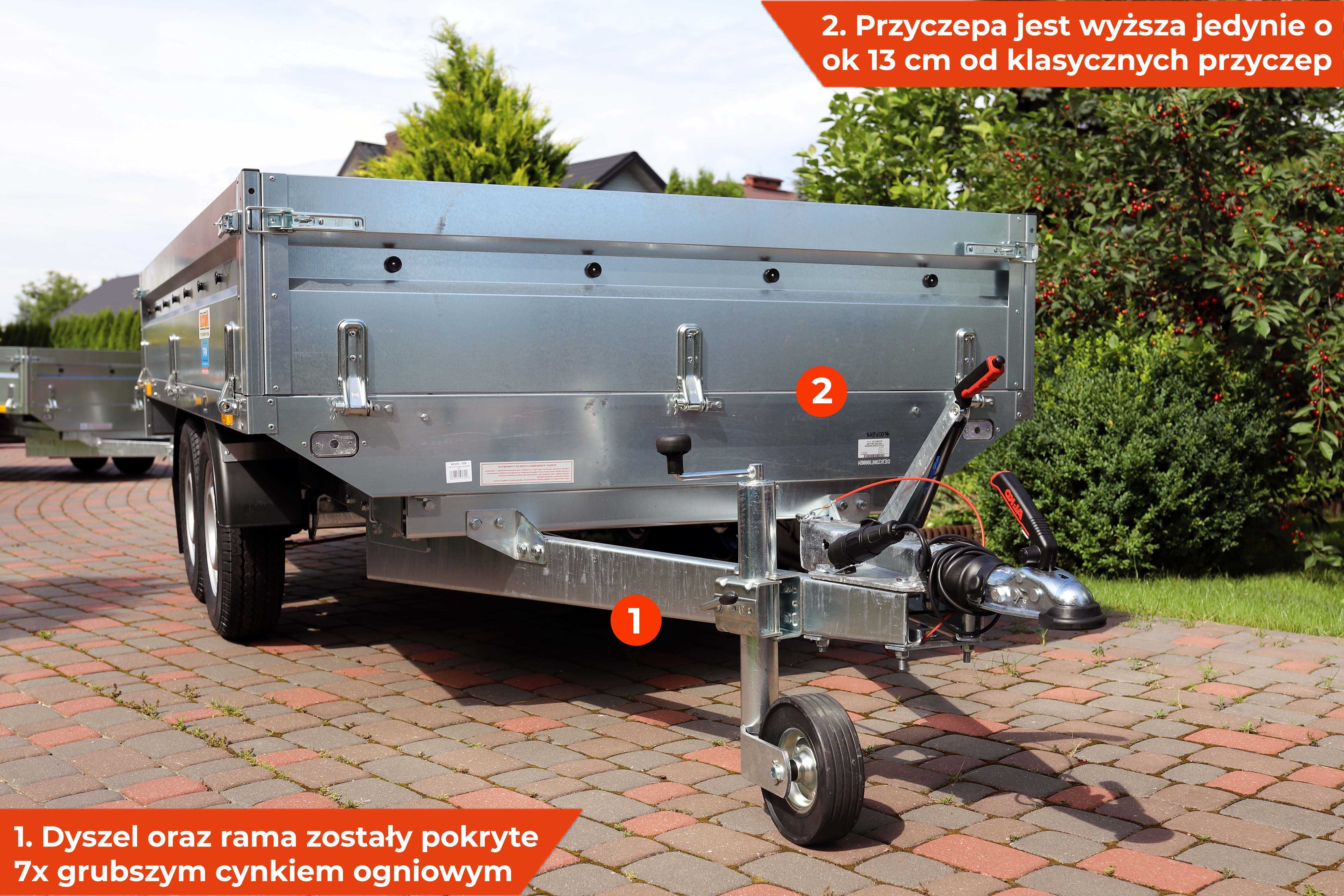 WYPRZEDAŻ! Przyczepka 2T platforma Neptun 302x151x40 Nordica SPAWANA