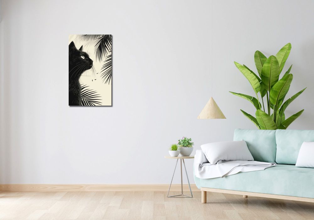 Obraz 40x70cm Zamyślenie w Cieniu Palm